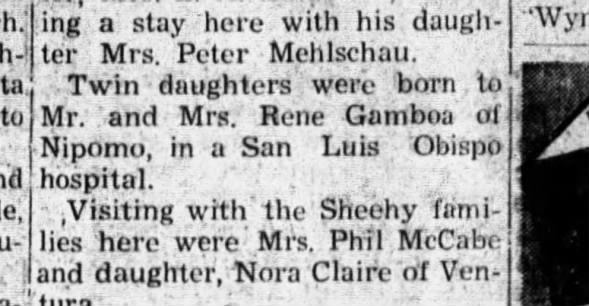 Clipping from Santa Maria Times